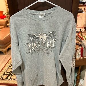 Gray Graphic Long Sleeve Shirt